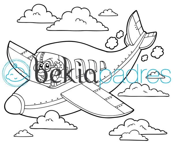 Avión: dibujo para colorear