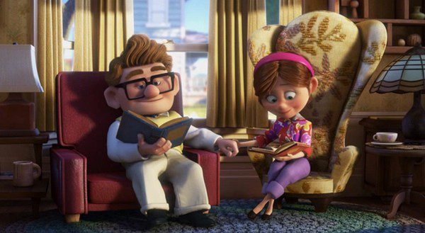 Fotograma de la película 'Up' donde aparecen Carl y Ellie