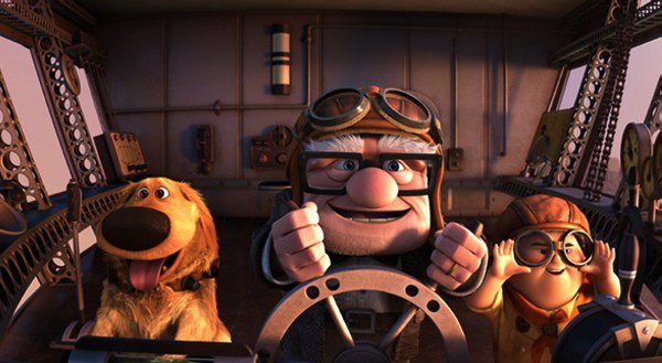 Fotograma en el que Carl, Russell y su perro inician su aventura