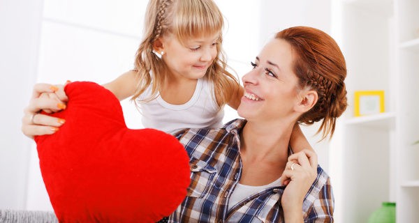 madre e hija en San Valentín