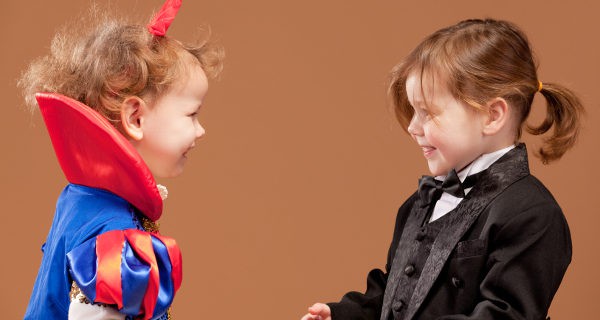 niña disfrazado de niño