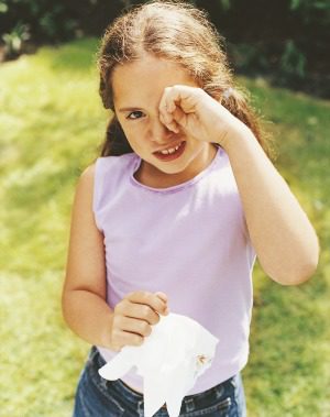 Niña con alergia