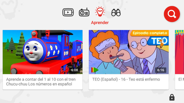 Podemos dejar al niño buscar vídeos o sólo ver los que hay en pantalla