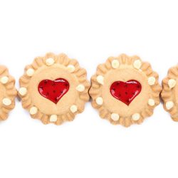 Galleta con corazón de mermelada