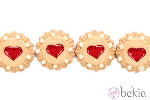 Galleta con corazón de mermelada
