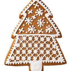 Galleta de árbol de Navidad con estrellas