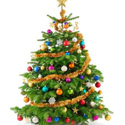Árbol de Navidad con decoración multicolor