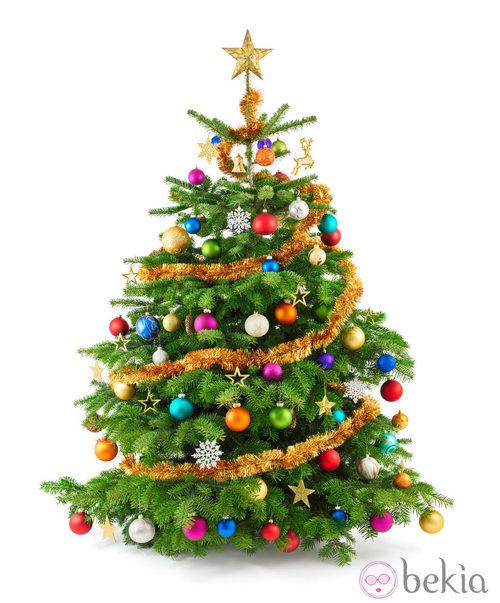 Árbol de Navidad con decoración multicolor