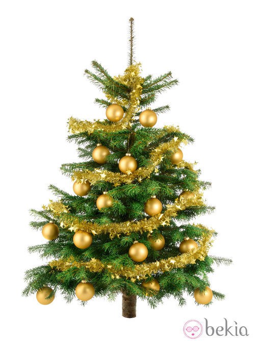 Árbol de Navidad con decoración dorada